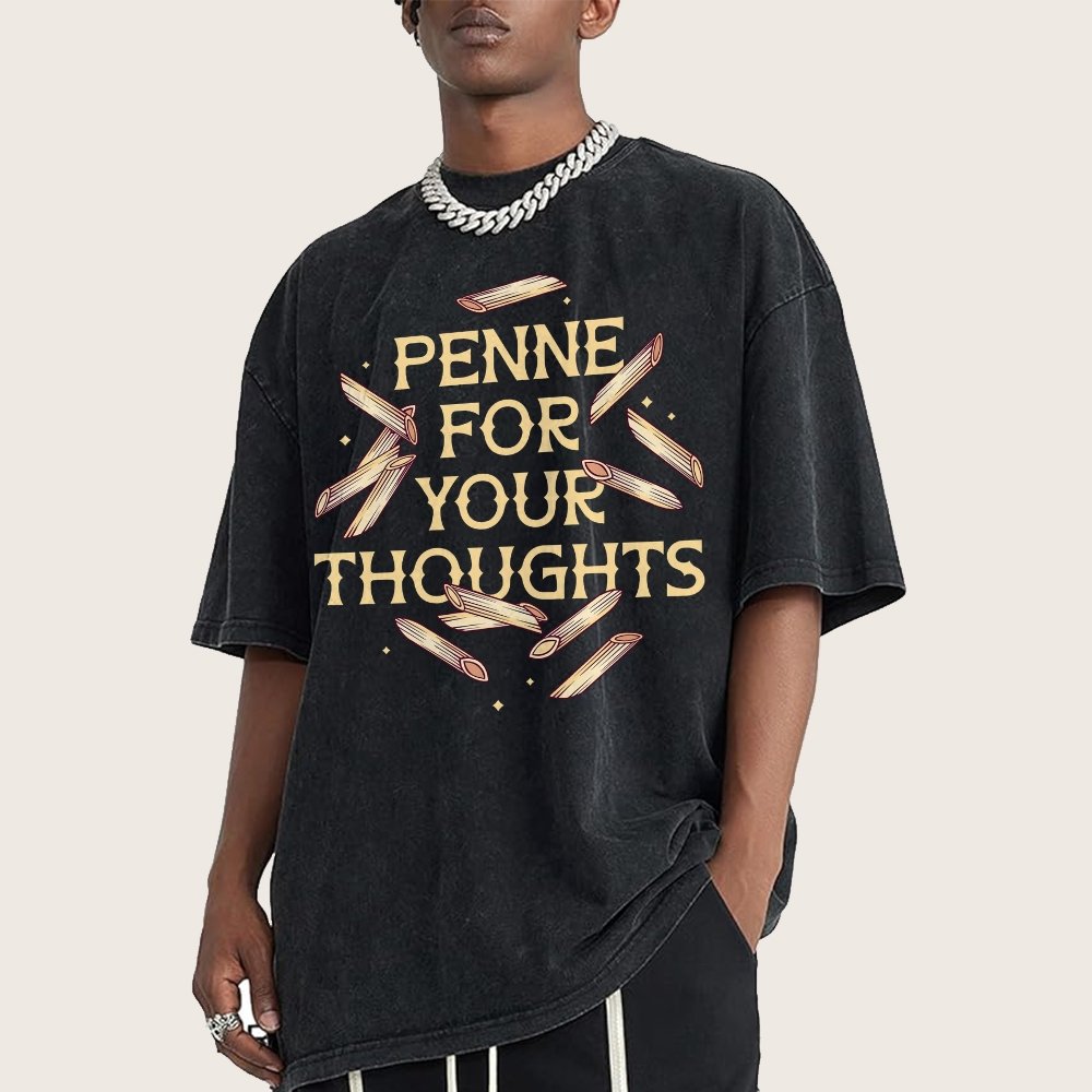 Penne For Your Thoughts Vintage Distressed T-shirt