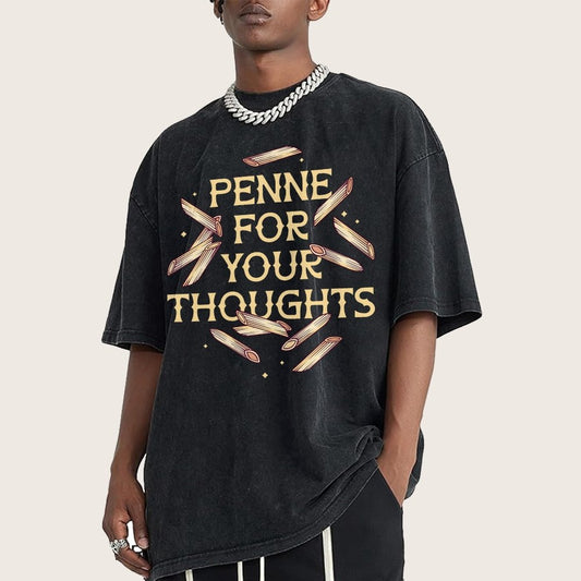 Penne For Your Thoughts Vintage Distressed T-shirt