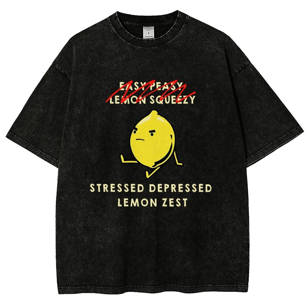 Stressed Depressed Lemon Zest Vintage Distressed T-shirt