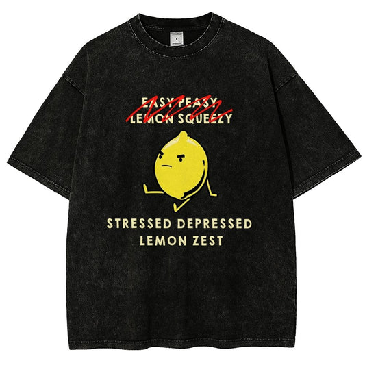 Stressed Depressed Lemon Zest Vintage Distressed T-shirt
