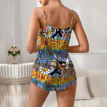Vintage Graffiti2 Women's Geek Suspender Cami Set