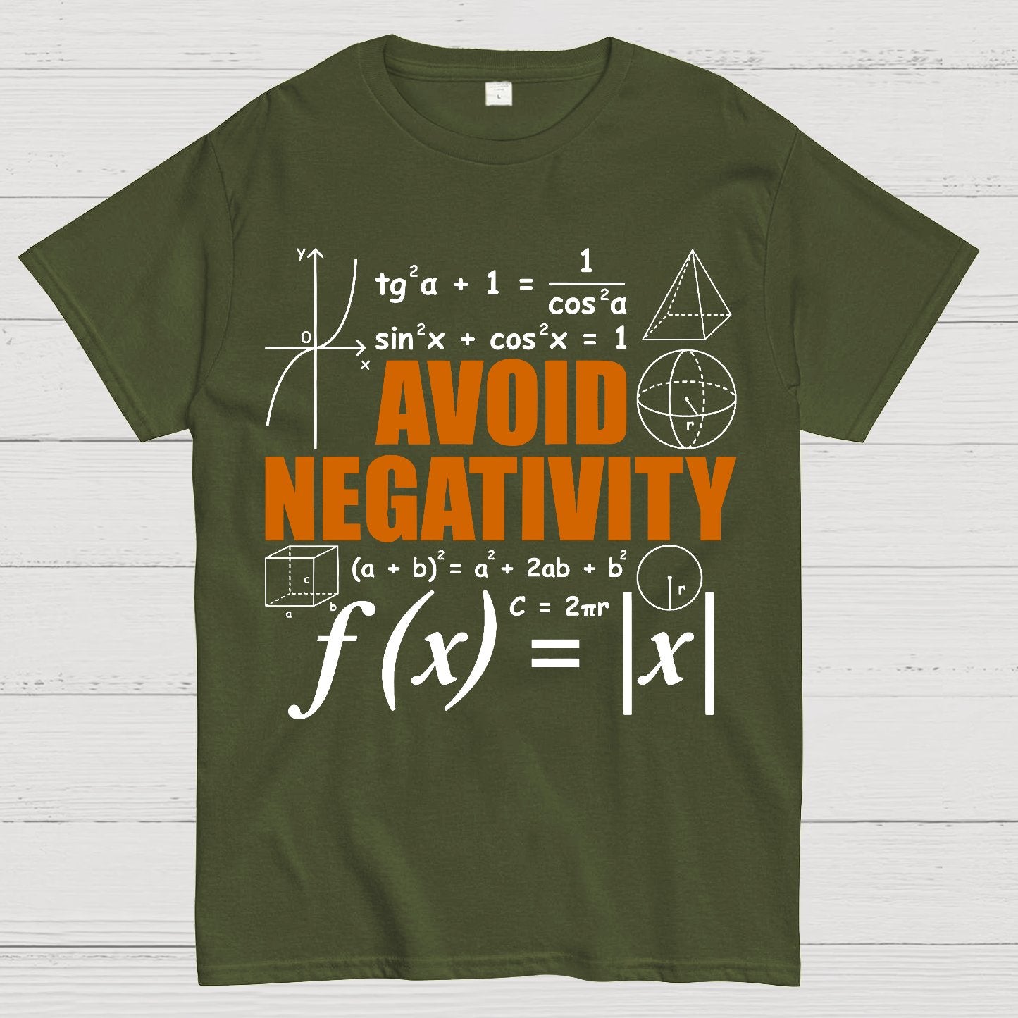 Avoid Negativity Funny Math Mathematician Geek T-Shirt