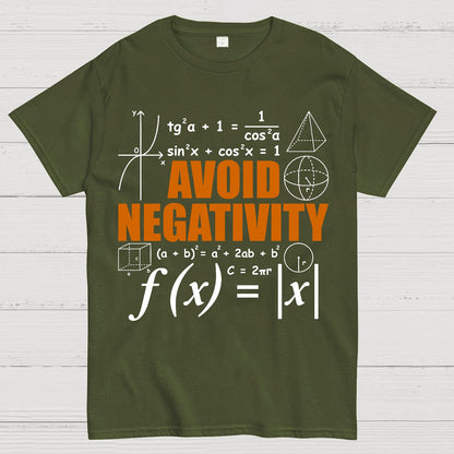 Avoid Negativity Funny Math Mathematician Geek T-Shirt