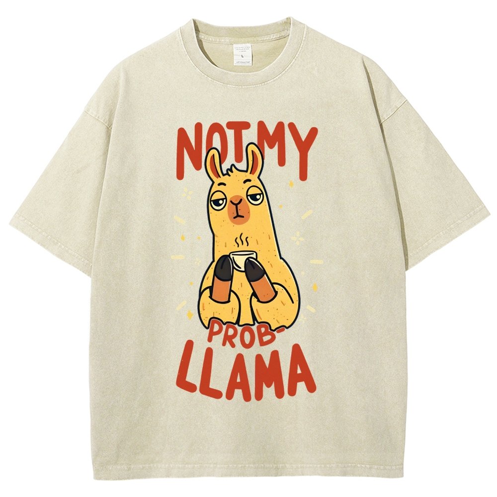 Not My Prob-Llama Vintage Distressed T-shirt