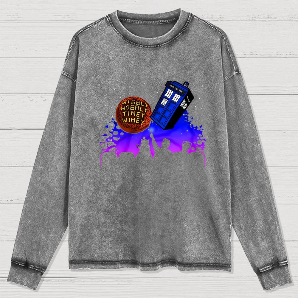 Wavy Wobbly Timey Whimsy Washed Long Sleeve Tee