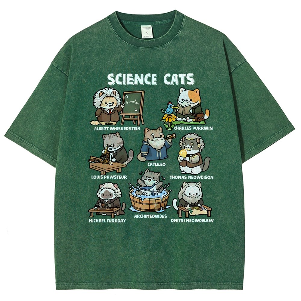 Science Cats Vintage Distressed T-shirt