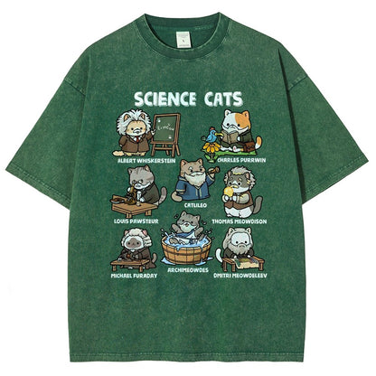 Science Cats Vintage Distressed T-shirt