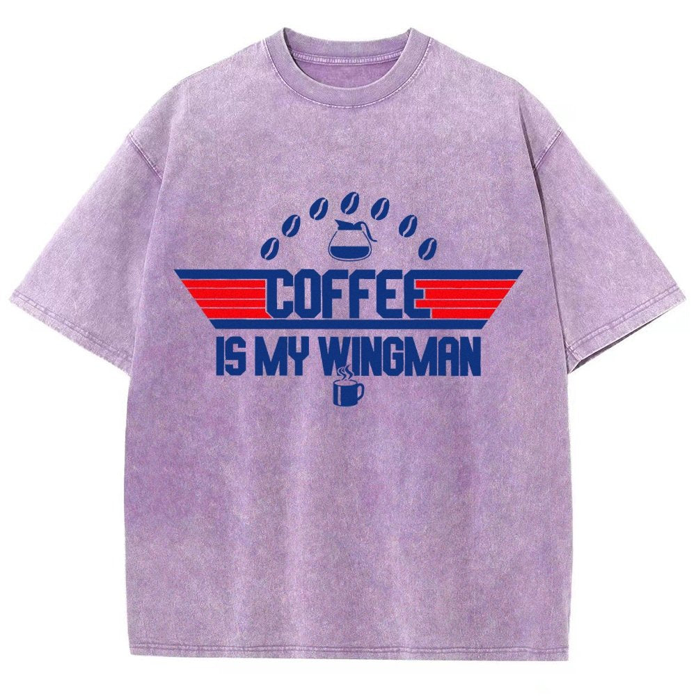 Coffee Is My Wingman Vintage Distressed T-shirt