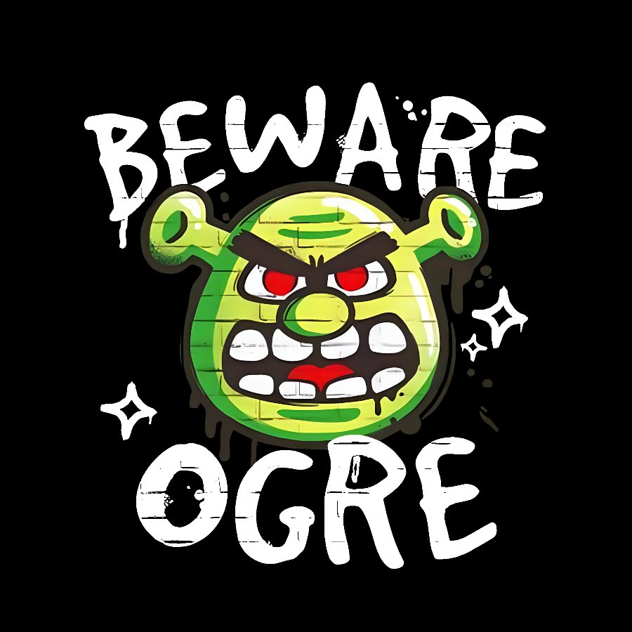 Beware Ogre Graffiti Geek T-Shirt