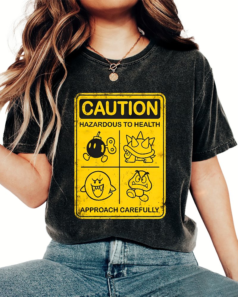 Caution Hazardous To Health Vintage Distressed T-shirt
