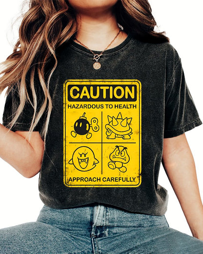 Caution Hazardous To Health Vintage Distressed T-shirt