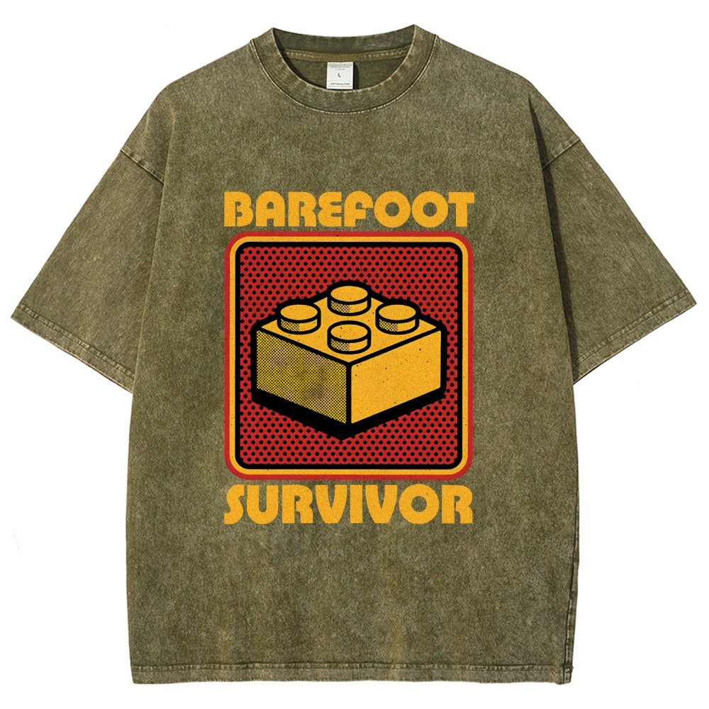 Foot Brick Survivor Vintage Distressed T-shirt
