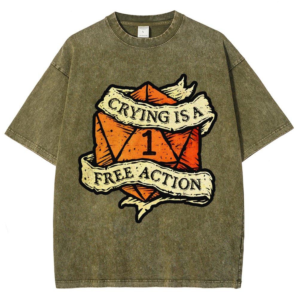 Crying is a free action Vintage Distressed T-shirt
