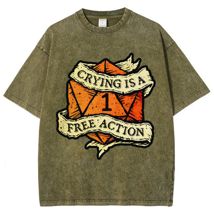 Crying is a free action Vintage Distressed T-shirt