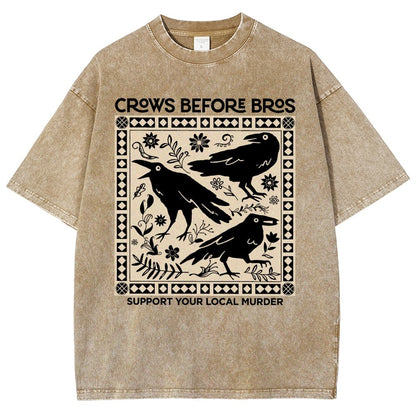 Crows Before Bros Vintage Distressed T-shirt