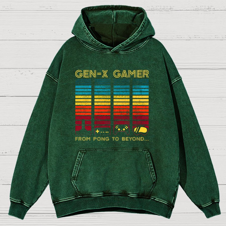 Gen-X Gamer Vintage Distressed Hoodie