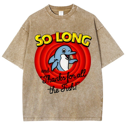 So Long And Thanks For All The Fish Vintage Distressed T-shirt