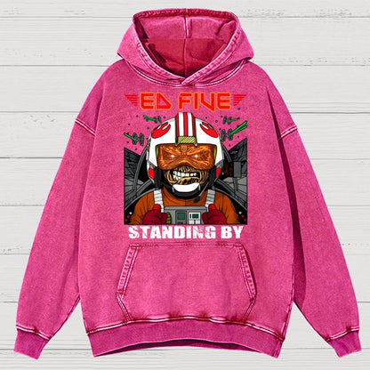 Ed Five Standing By Vintage Distressed Hoodie