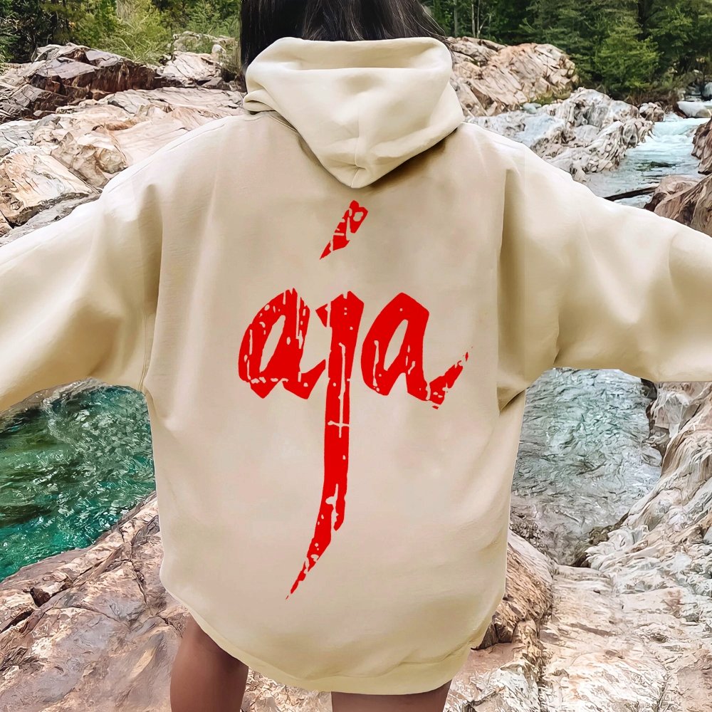 Aja Printed Back Unisex Cotton Hoodie