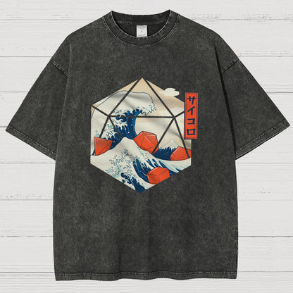 Great Wave of Dice Vintage Distressed T-shirt