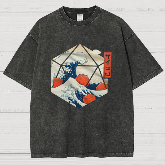 Great Wave of Dice Vintage Distressed T-shirt