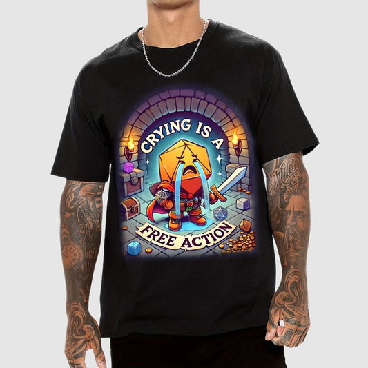 Crying is a Free Action Geek T-Shirt