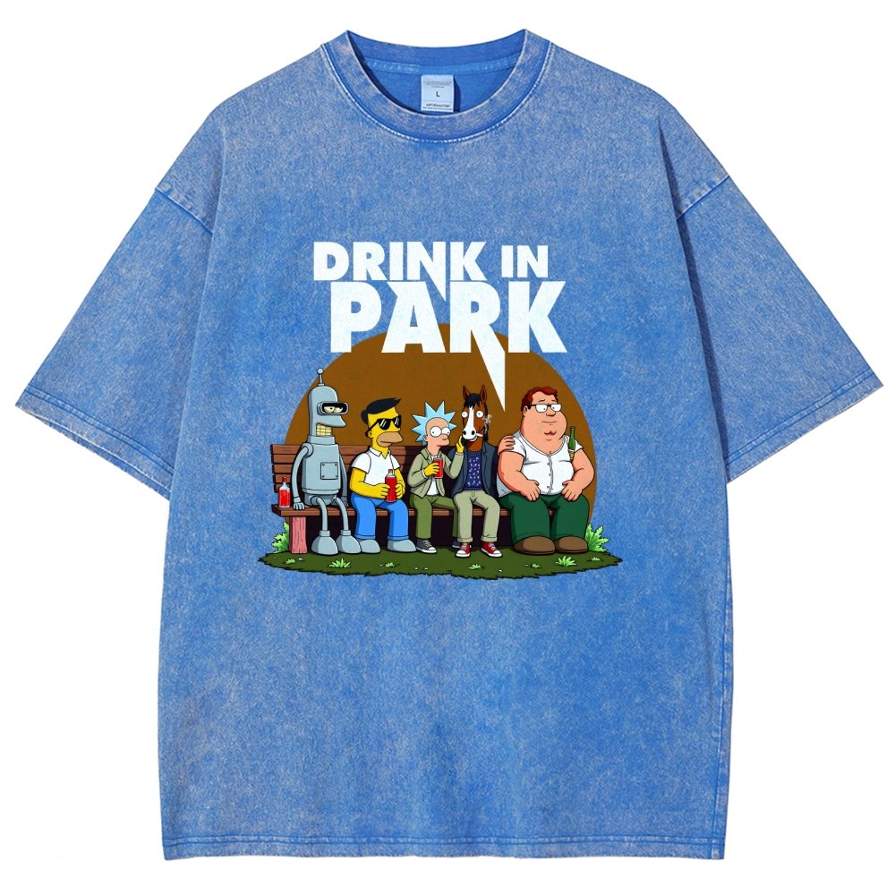 Drink in Park Vintage Distressed T-shirt