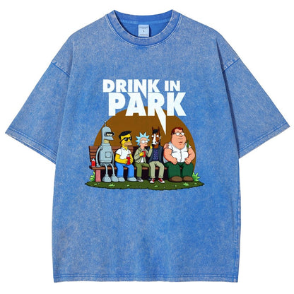 Drink in Park Vintage Distressed T-shirt