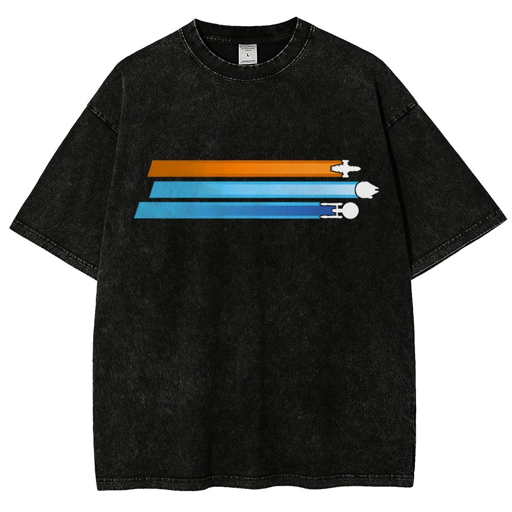 Space Racing Stripes Vintage Distressed T-shirt