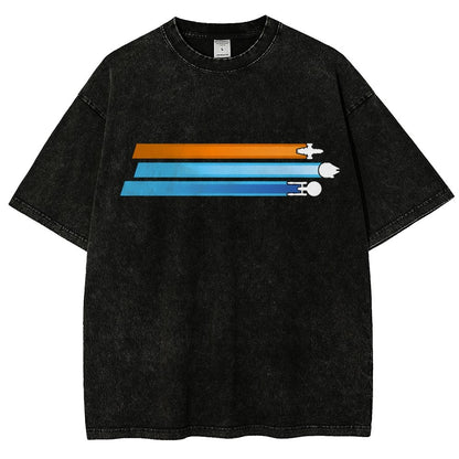 Space Racing Stripes Vintage Distressed T-shirt