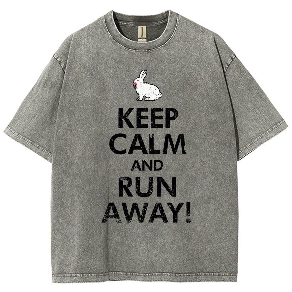 Keep Calm and Run Away! Vintage Distressed T-shirt