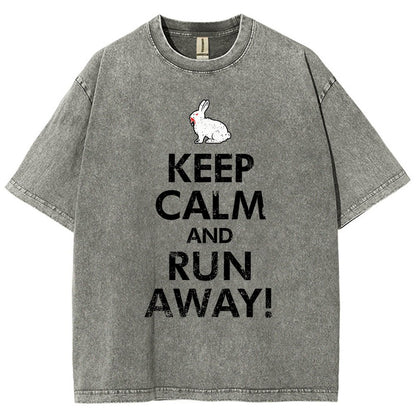 Keep Calm and Run Away! Vintage Distressed T-shirt