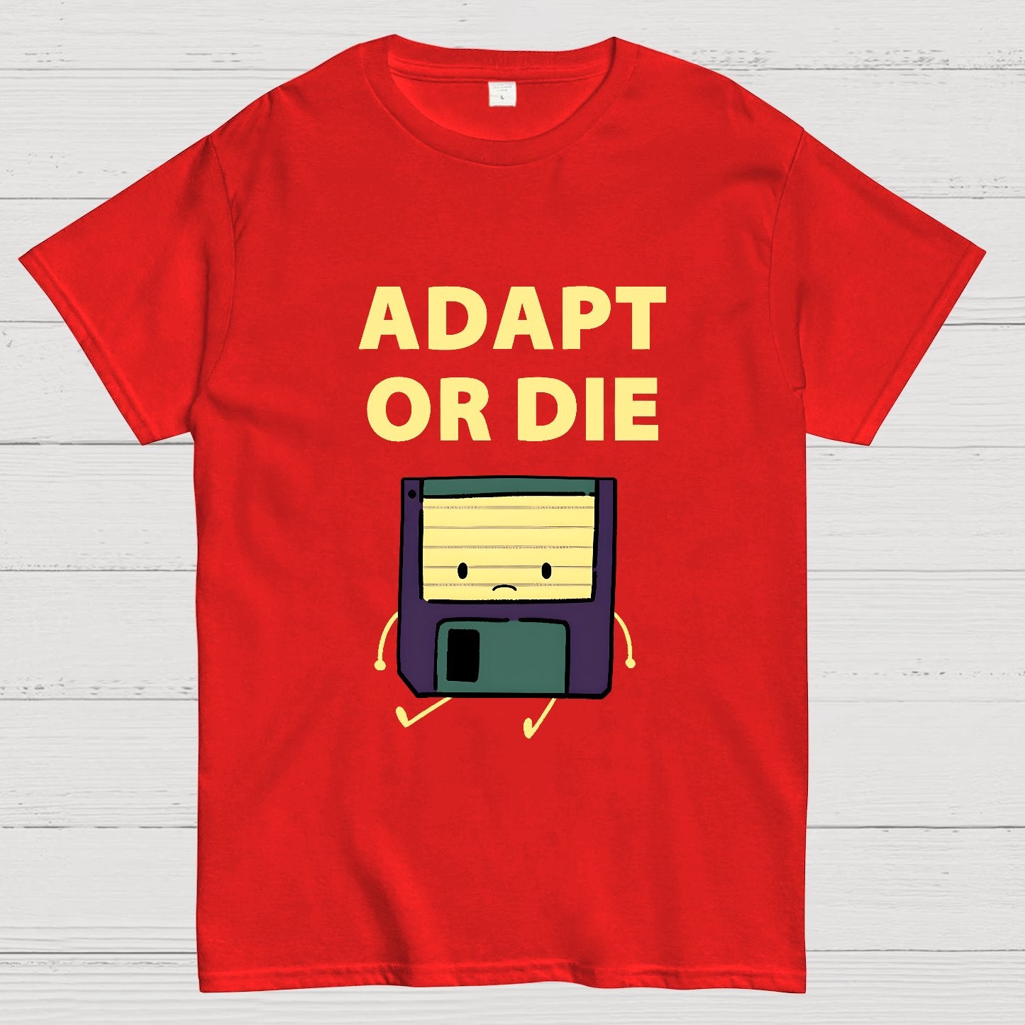 Adapt or Die Floppy Disk Geek T-Shirt