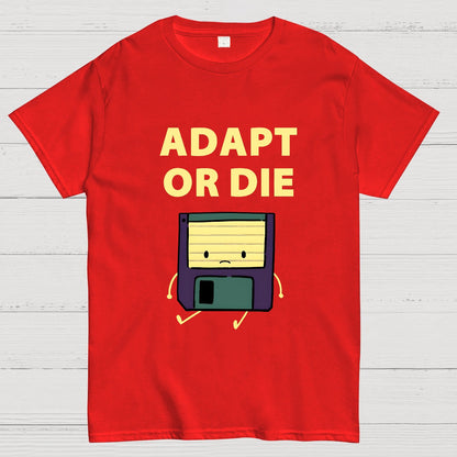 Adapt or Die Floppy Disk Geek T-Shirt