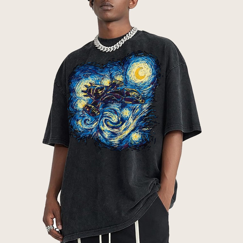 Starry Flight Vintage Distressed T-shirt
