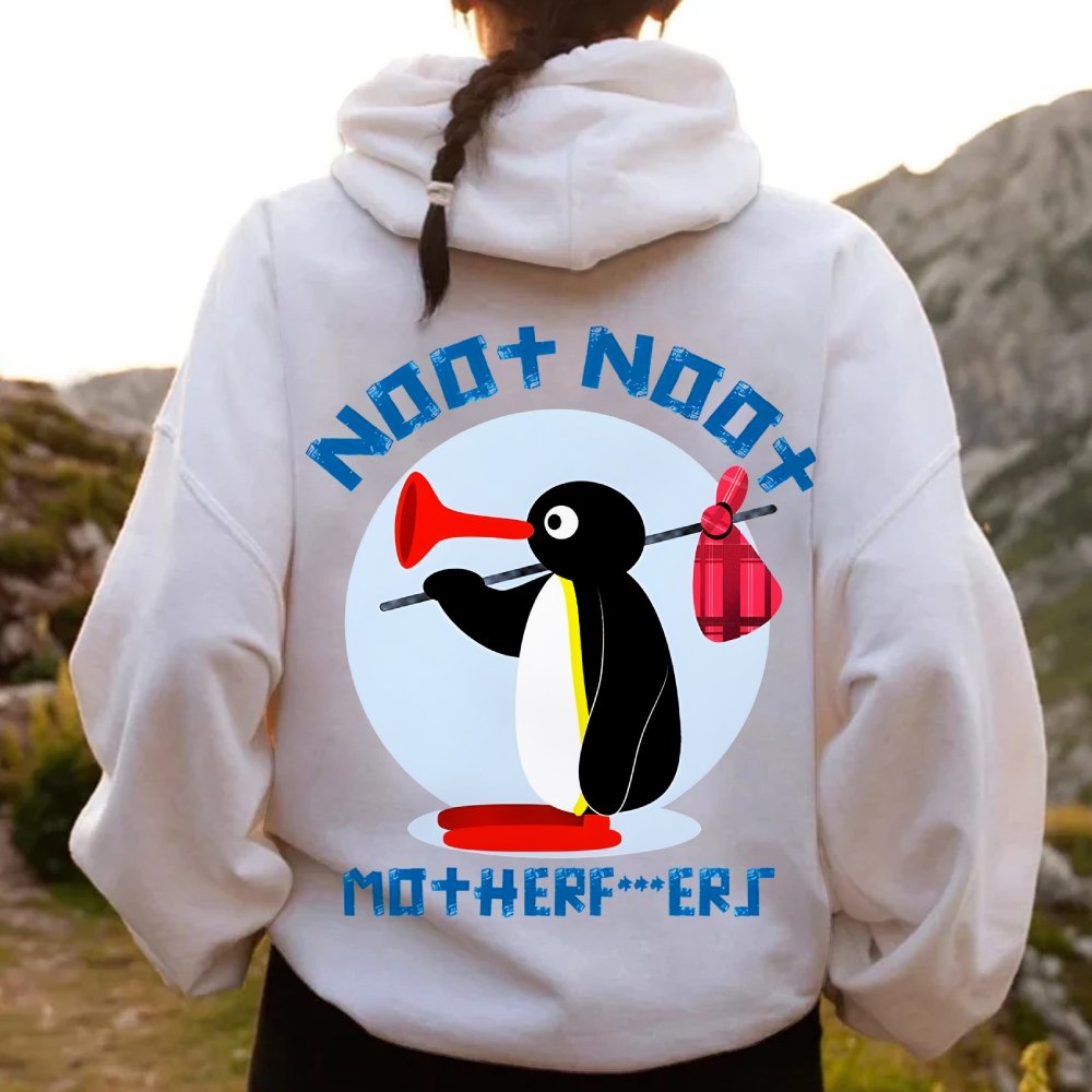 NOOT NOOT MOTHERF***ERS Printed Back Unisex Cotton Hoodie