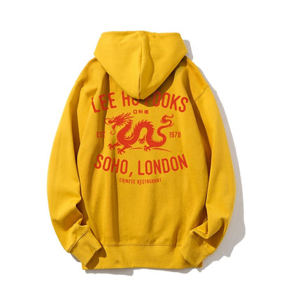 Lee Ho Fooks Printed Back Cotton Hoodie