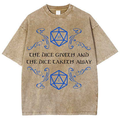 The Dice Giveth And Taketh Away Tabletop RPG Gaming Vintage Distressed T-shirt