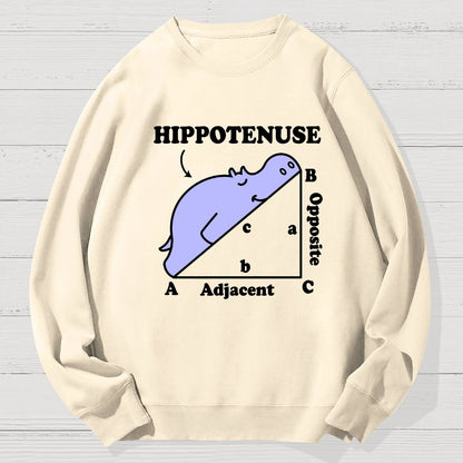 Hypotenuse Math Pun, Hippotenuse Essential Geek Cotton Sweatshirt
