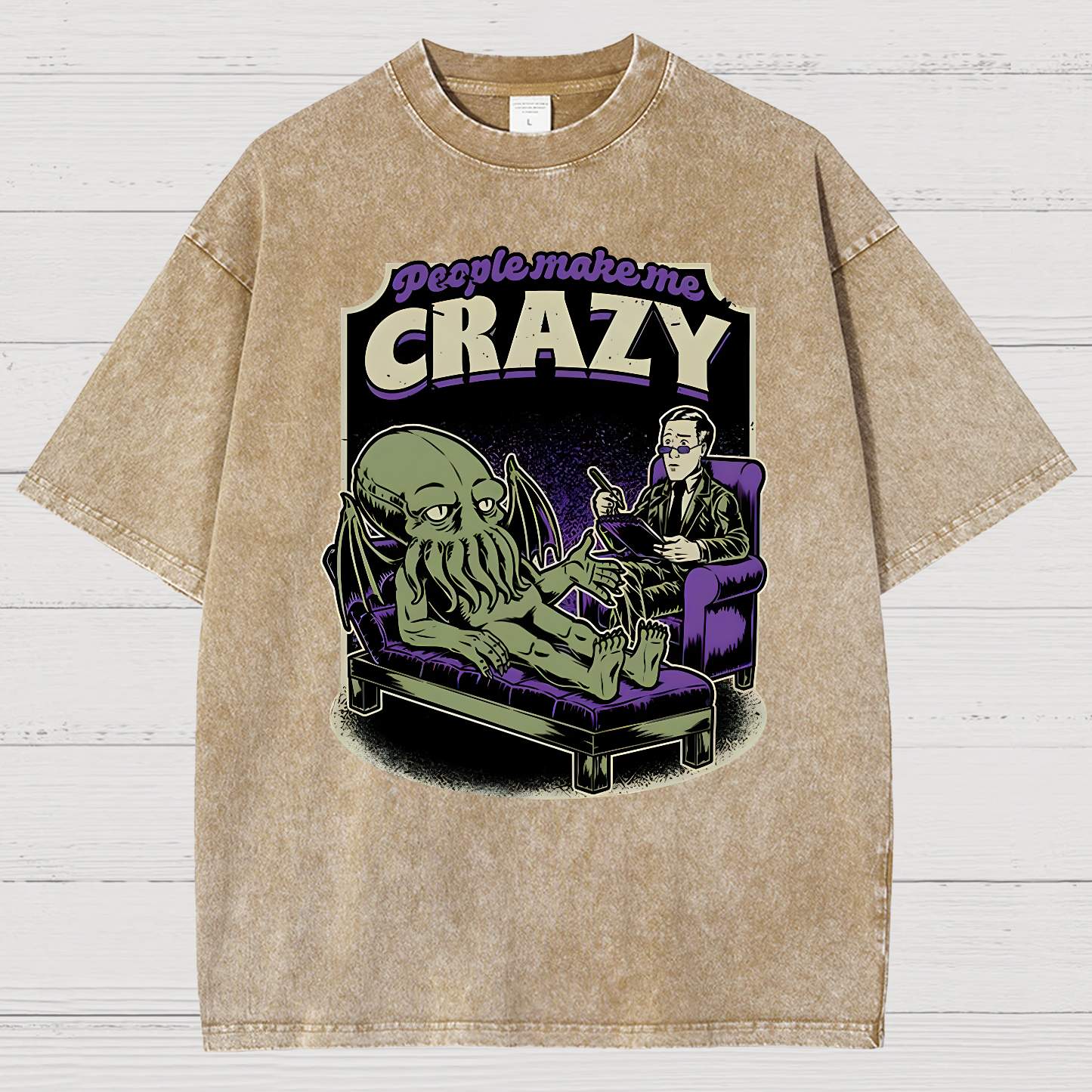 Lovecraft Cthulhu Therapy Vintage Distressed T-shirt