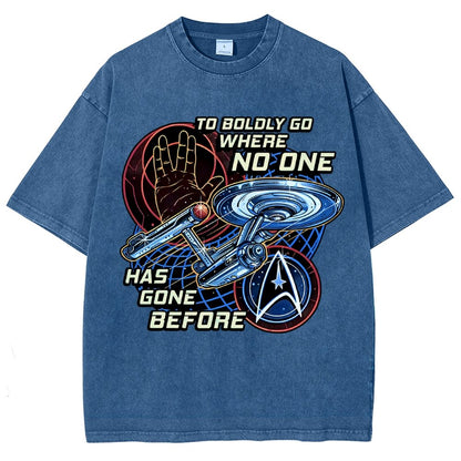 To Boldly Go Where Few Have Gone Before Vintage Distressed T-shirt