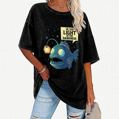 Funny Anglerfish Vintage Distressed T-shirt