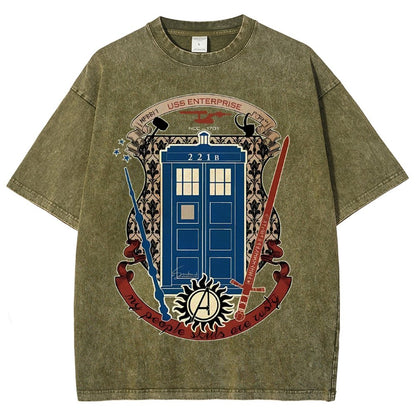 The Ultimate Geek Mashup Vintage Distressed T-shirt