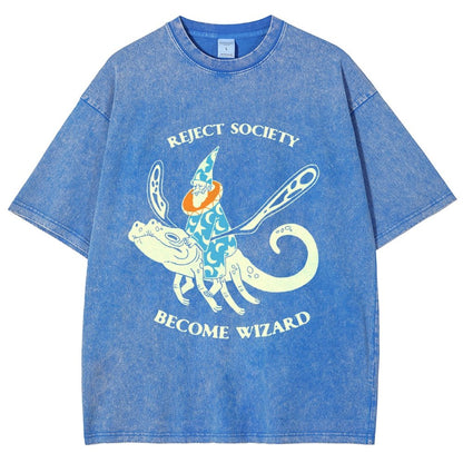 Reject-society become-wizard Vintage Distressed T-shirt