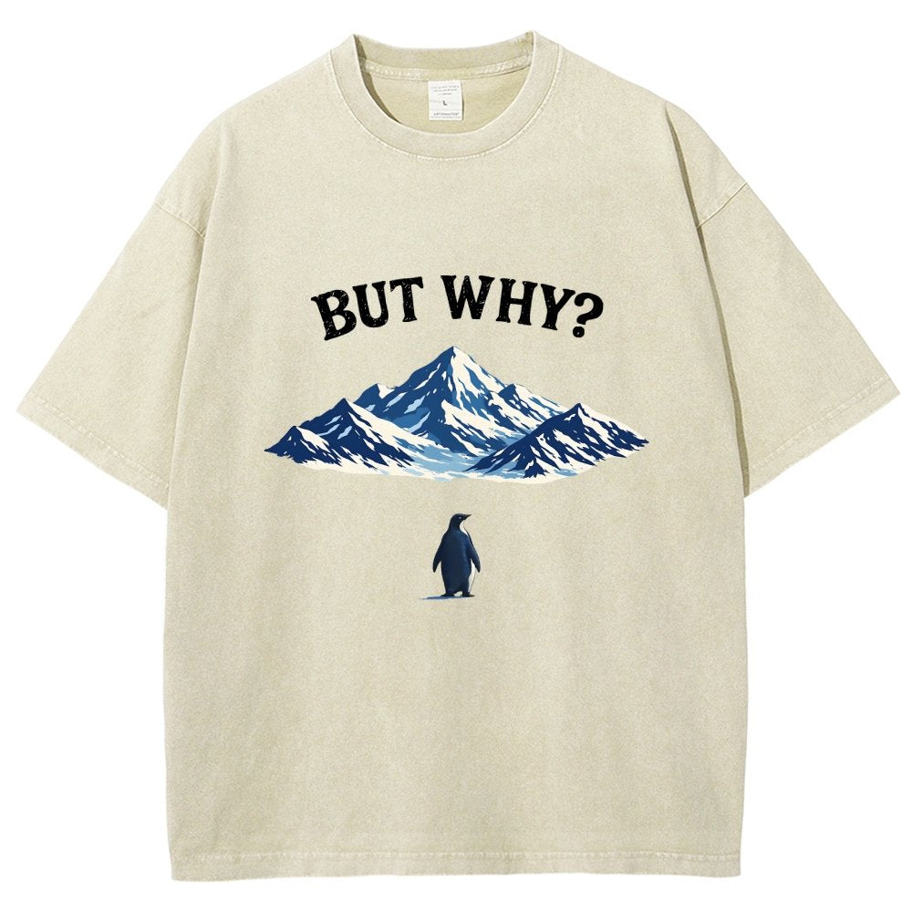But Why Penguin Vintage Distressed T-shirt