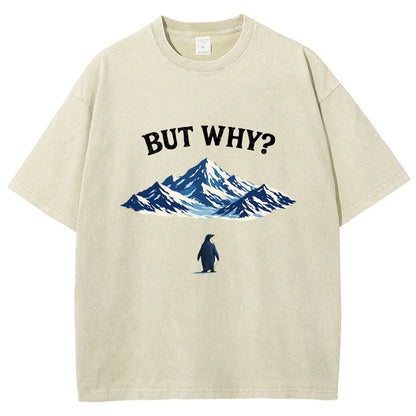 But Why Penguin Vintage Distressed T-shirt