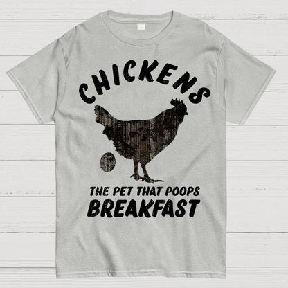 Chickens Poop Breakfast Geek T-Shirt