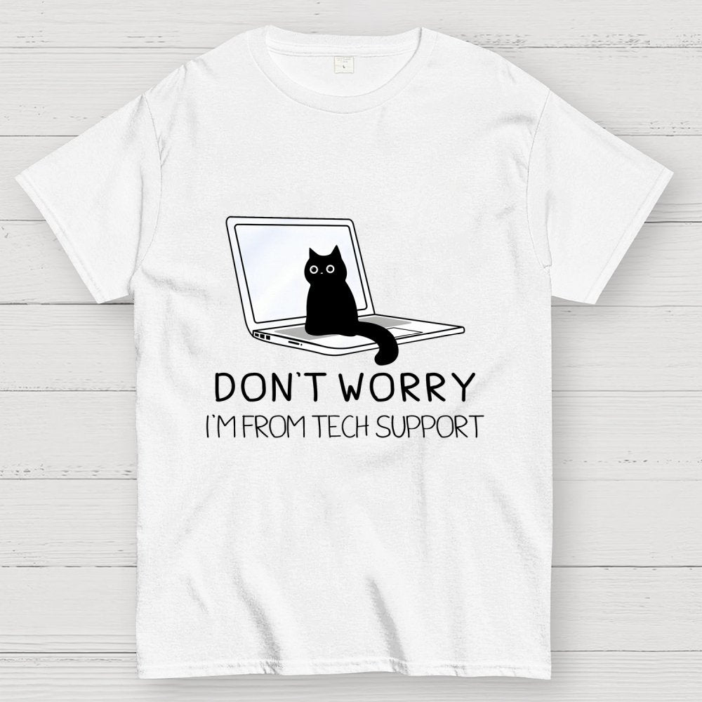 Funny Cat Tech Support Geek T-Shirt