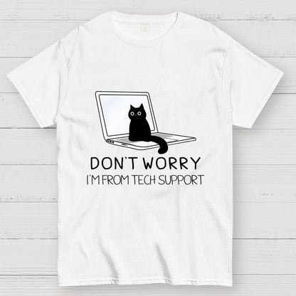 Funny Cat Tech Support Geek T-Shirt