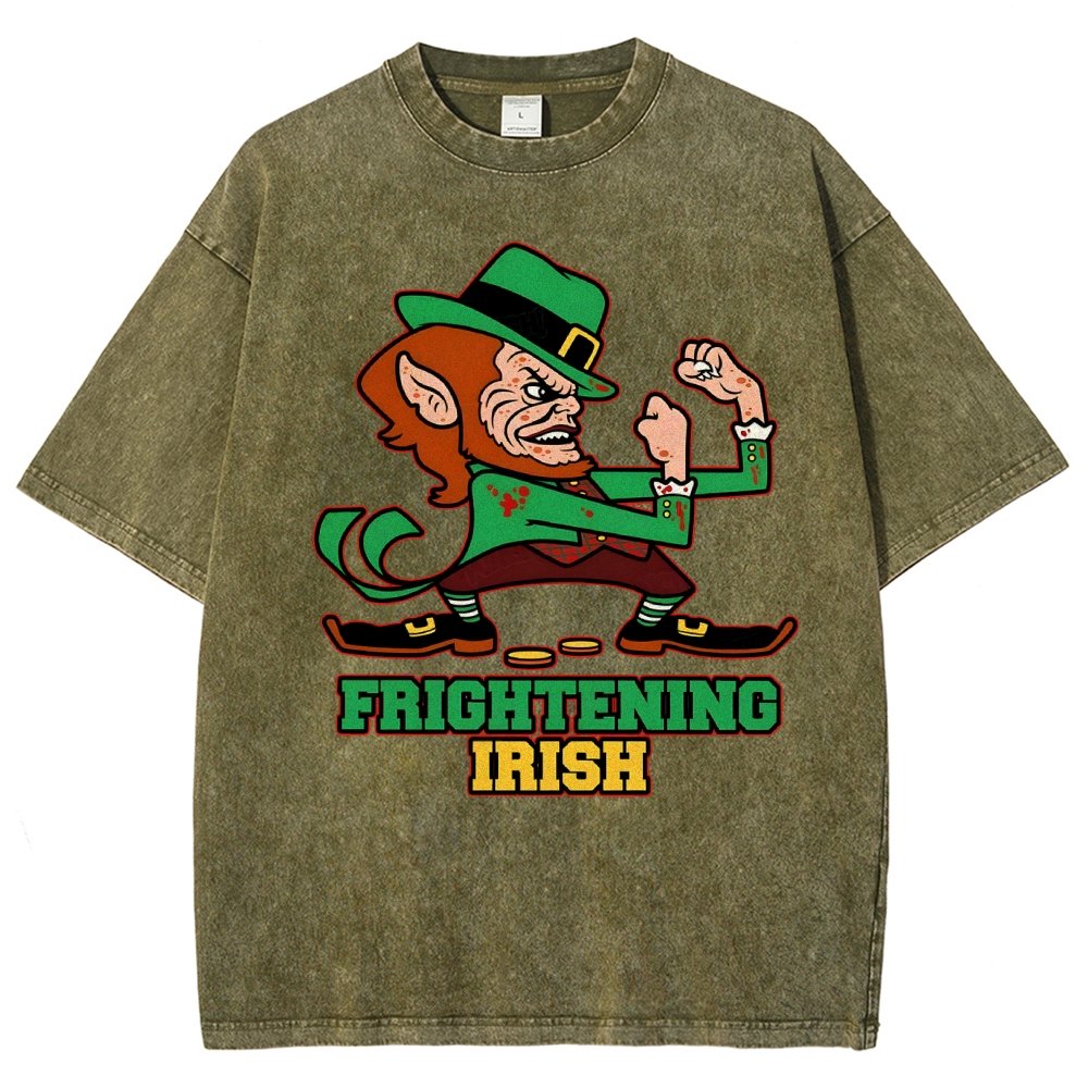 Frightening Irish- St. Patrick's Day Vintage Distressed T-shirt
